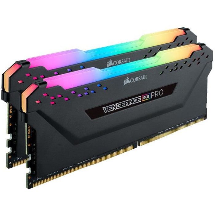 Memoire RAM CORSAIR Vengeance RGB Pro DDR4 32GB 2x16GB DIMM 3600 MHz 1.35V Noir CMW32GX4M2D3600C Cdiscount Informatique