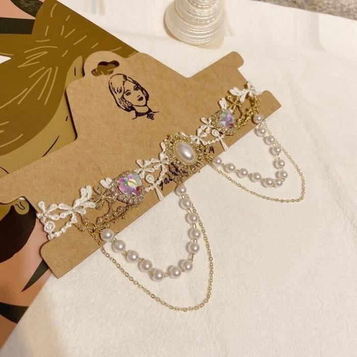 Collier Choker Dentelle Baroque Violet - Style Rétro Et Discret - Pour Femme