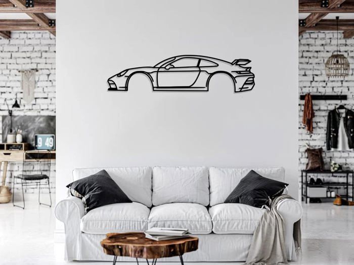 DÉCORATION MURALE EN MÉTAL - Silhouette de voiture - MG B GT 1969 - 80 CM | Leroy Merlin