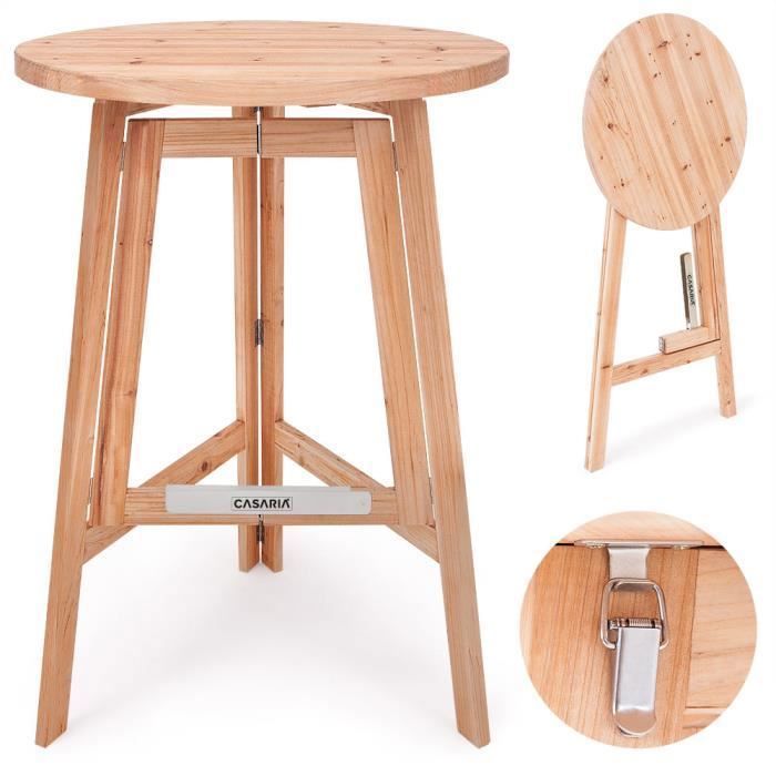 Deuba Table Haute Pliable En Bois Massif Naturel Mange Debout Pliante Ronde O 78cm Hauteur 111cm Cuisine Jardin Terrasse Achat Vente Table De Jardin Table Haute Table Bar Massi Cdiscount