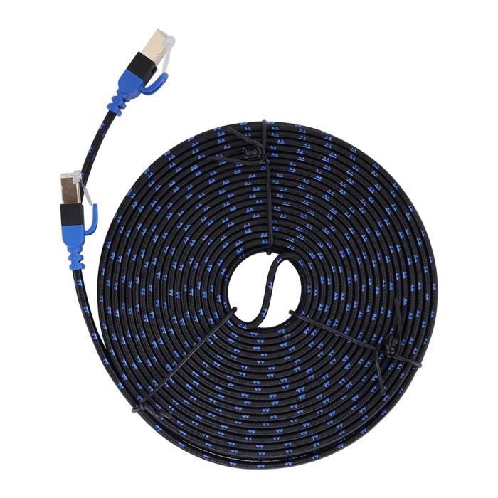 Freiwerk 1,0 M - Blanc - Lot De 5 Câbles Réseau CAT.7 Câble De Raccordement Ethernet Lan S-FTP LSZH PIMF 10 Go S Prise RJ45 Cat6a