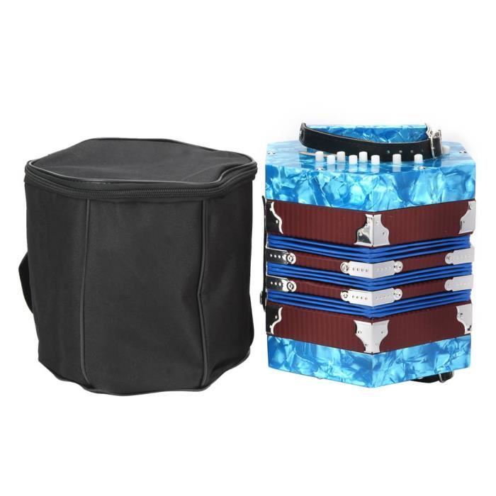 Accordéon Concertina Portable Professionnel - Bleu Ciel, Avec Sac De Transport, Pour Adultes Et Enfants - 1