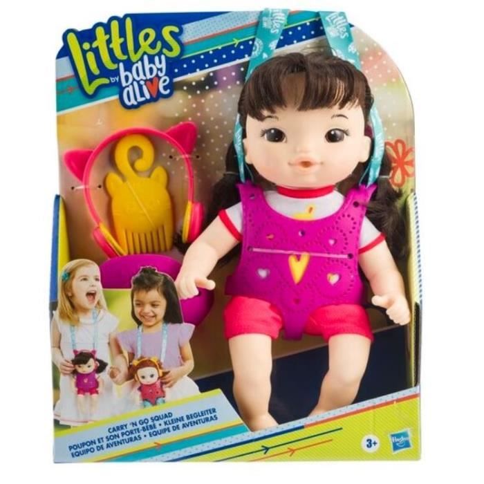 Poupon Littles by Baby Alive avec accessoires et porte-bébé violet - HASBRO - 24 cm - Fille - Enfant