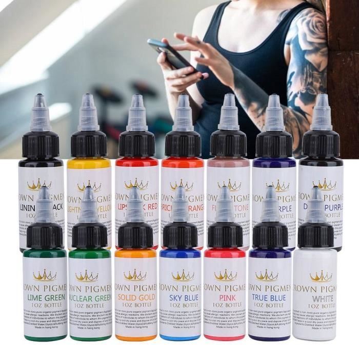 Encre Pigmentée Pour Tatouage – Flacon De 8 Ml, Couleurs Vives, Idéale Pour Débutants En Tatouage Artistique