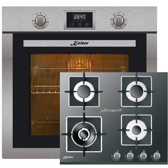 Kaiser Sign Inox Kaiser Four Set EH 6323 + KCG 6382, Autonome, Inox, Four électrique ...