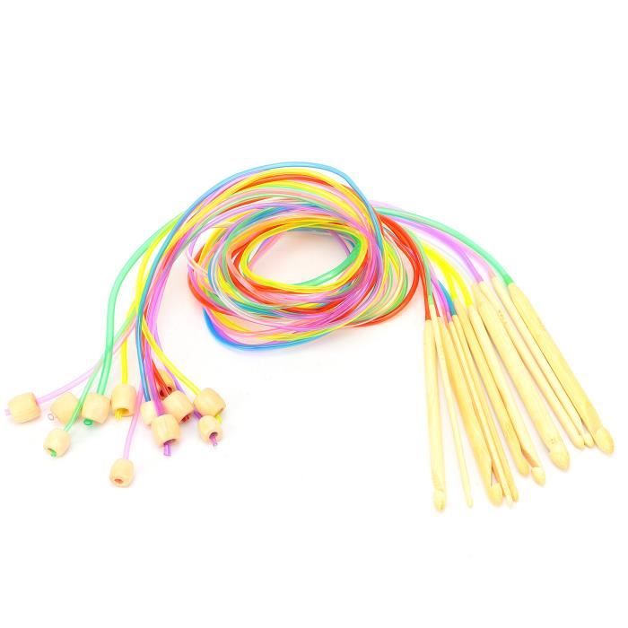 Kimiss Aiguilles A Crochets Crochet Tunisien Crochet Aiguille En Bambou Carbonise Tricot Circulaire Avec Perle Pour Couverture De Cdiscount Beaux Arts Et Loisirs Creatifs