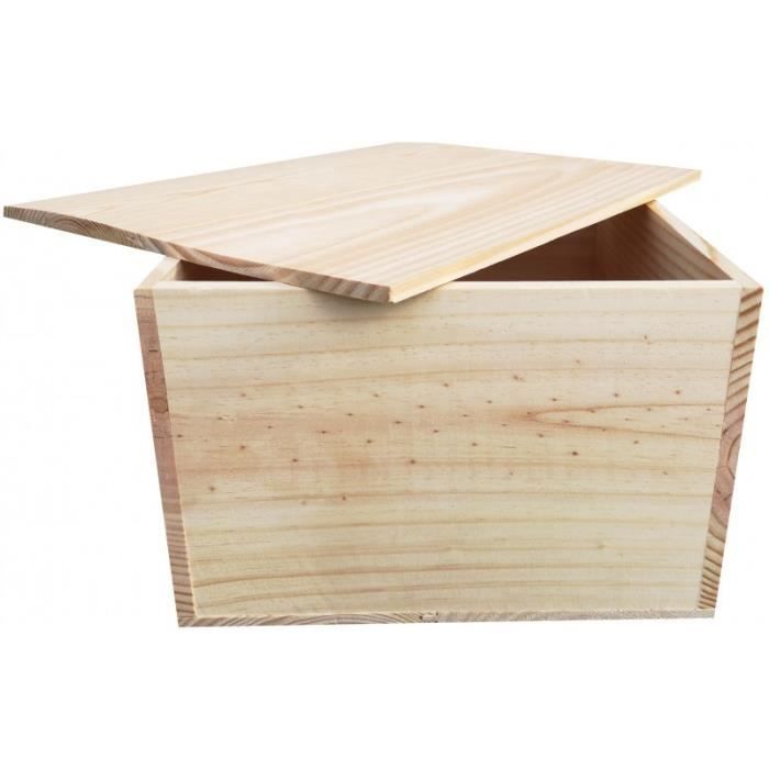 Coffret Cadeau En Bois Pour Bouteille De Vin - Dimensions 35x9,8x10 Cm, Couvercle Fermoir, Décoration Personnalisable