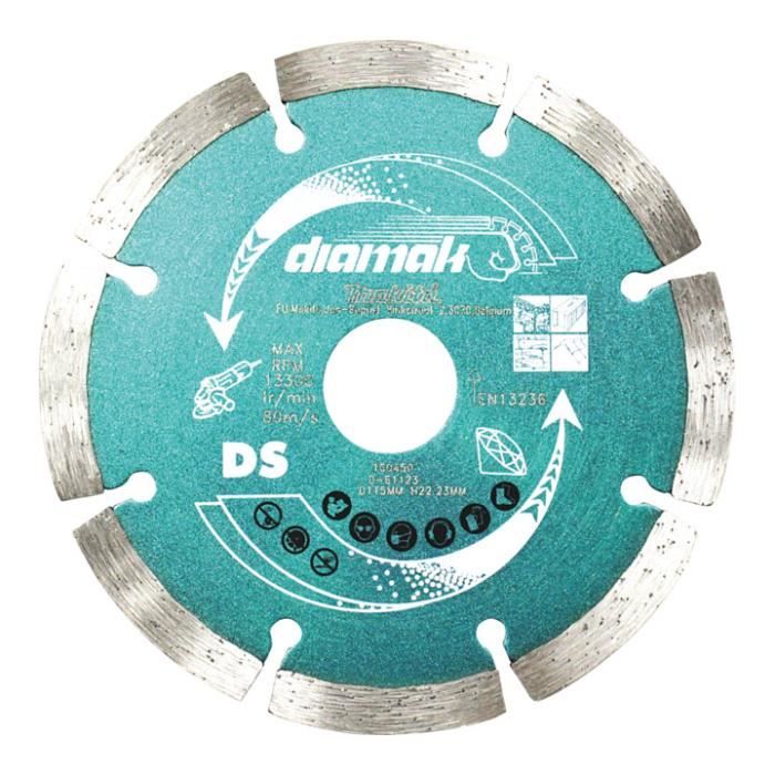 Disque diamant Makita DIAMAK 115 mm Alésage 2223 mm Vitesse 13000 min 1 - vue 1
