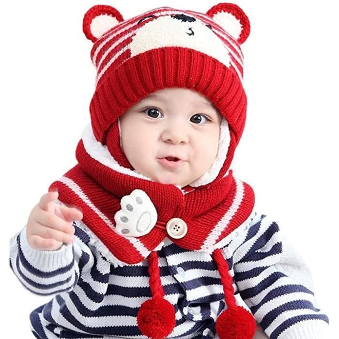 MASOCIO Ensemble Bonnet Echarpe Bebe Enfant Garcon Fille Hiver Chaud Packs  Bonnet Écharpe Snood Tour Cache Cou Garçon 1 2 Ans 12 18 Chapeau 6-24 Mois  Gris (Taille Fabricant S) : : Mode