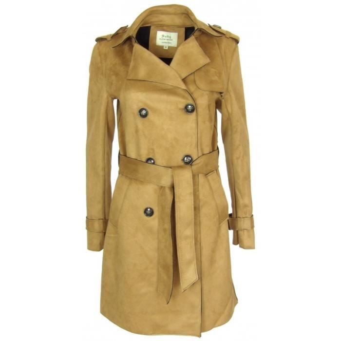 trench en daim camel