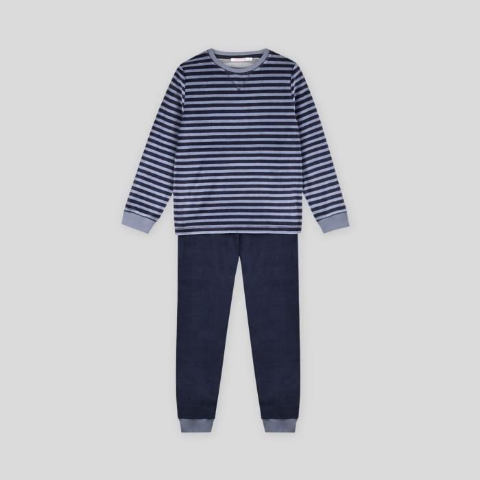 Pyjama long mariniere en velours BIO 12 ans MARINE