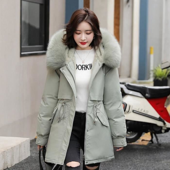 MANTEAU Femme Coupe slim Mode Plus velours Garder au chaud Plus De