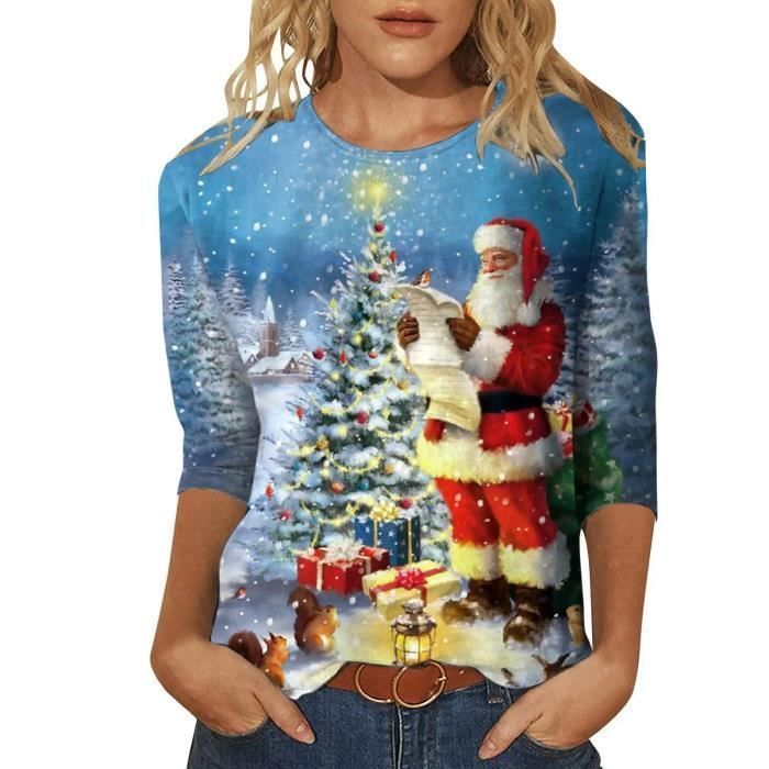 PULL CHANDAIL Sweat de Noel Femme Pull Noel Rigolo Imprime Hiver Pull Noel Femme Drole Pull De Noel Femmes Pull Noel F Pastel Cdiscount Pret a Porter