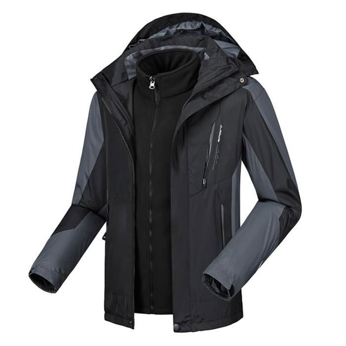 Ensemble Veste Et Pantalon Ski Homme - Rembourré Doublé Polaire Imperméable Avec Capuche - TUPOSTAR