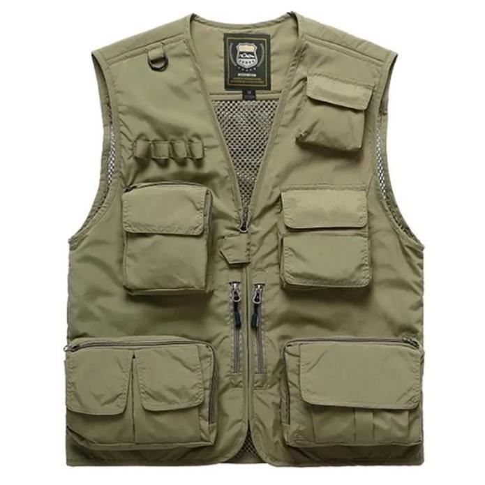 KTWOLEN Gilet De Pêche Homme Multipoches Ultra-Léger | 15 Poches, Respirant, Séchage Rapide – Idéal Pêche, Chasse, Randonnée, Photographie