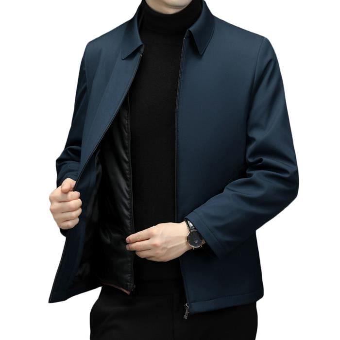 Veste Homme Business Chaude Casual Col revers Doudoune amovible Vert fonce Vert fonce Cdiscount Pret a Porter
