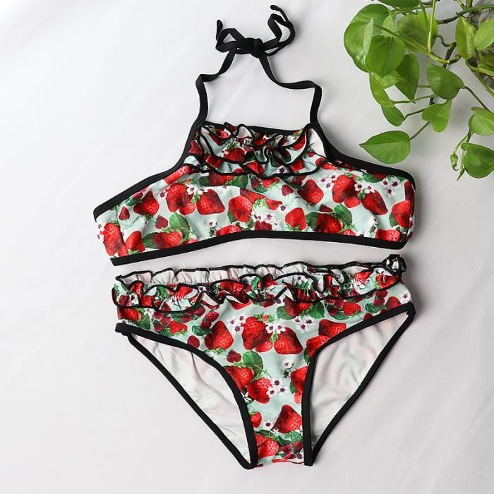 Enfant En Bas âge Bébé Fille 3 Pièces Maillots De Bain Fraise