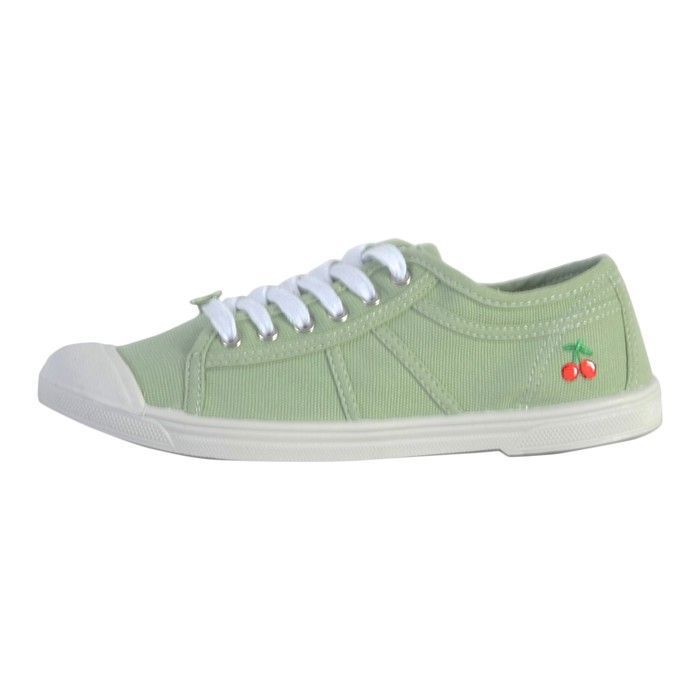 Le Temps des cerises Basket en toile - LE TEMPS DES CERISES - Basket Basic 02 E/23 - Vert - Lacets - Confort exceptionnel