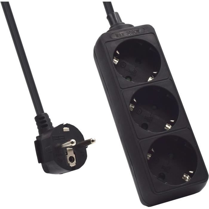 Ewent EW3959 Multiprise 1,5 M 3 Sortie (s) CA Intérieure Noir