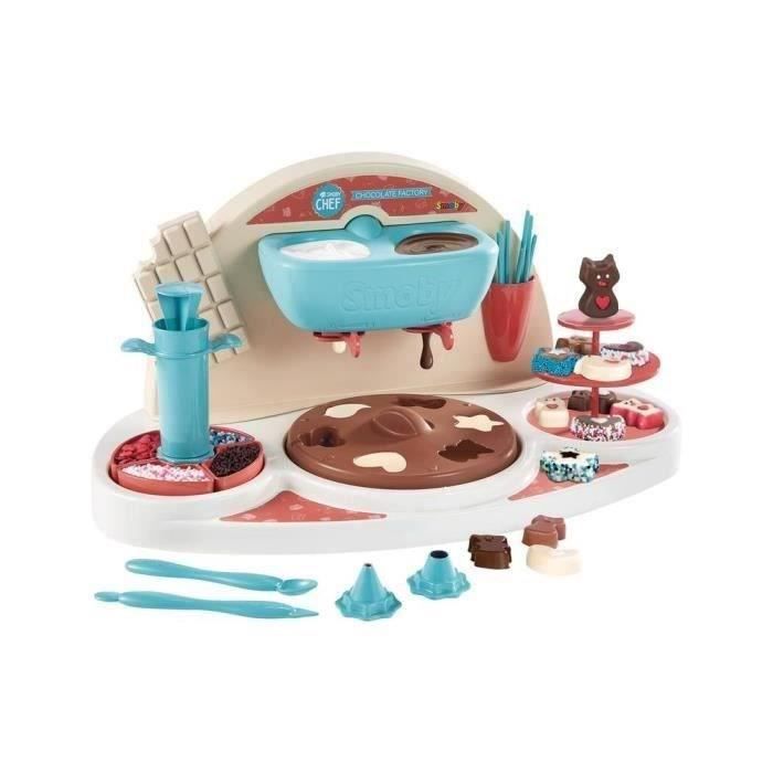 Smoby Chef Chocolat Factory - Atelier chocolat + Livre de recettes - Atelier de cuisine - Nombreux moules et accessoires - Dés 5ans