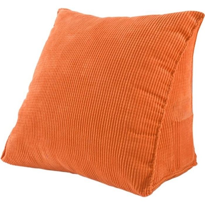 Coussin de Dossier Cale de Lecture de Couleur Unie Coussin Dorsal Lombaire en Velours CôTelé éPais