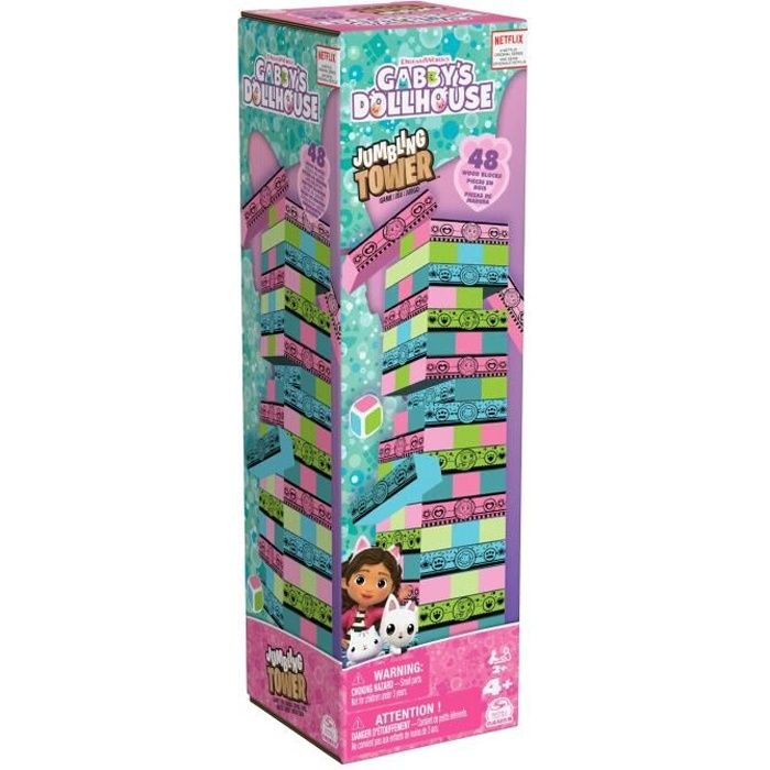 Gabby et la Maison Magique - TOUR JENGA - 2 joueurs et + - Jeu dadresse et déquilibre