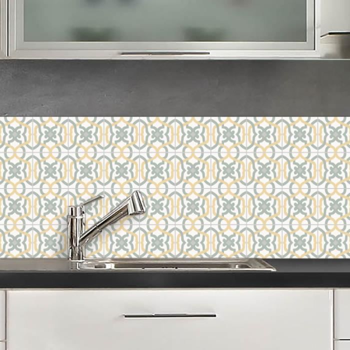 Credence Adhesive Talinn Kaki Et Jaune 40x100 Cm Achat Vente Credence Credence Adhesive Talinn Ka Cdiscount