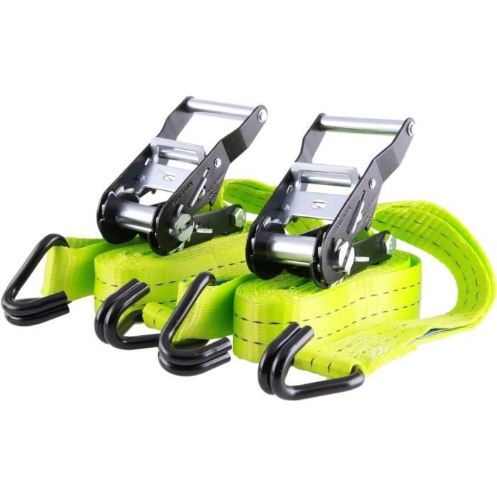 Sangles D'orteils De Pédale De Vélo F&R - Double Acier, Vert Fluo, Neuves