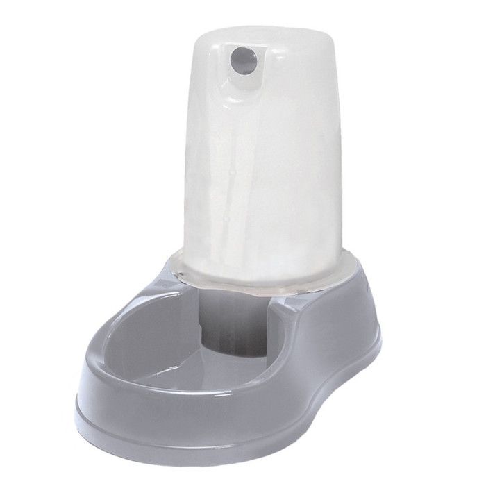 Distributeur d'eau 1.5 litres, gris en plastique, pour chien ou chat - Stefanplast