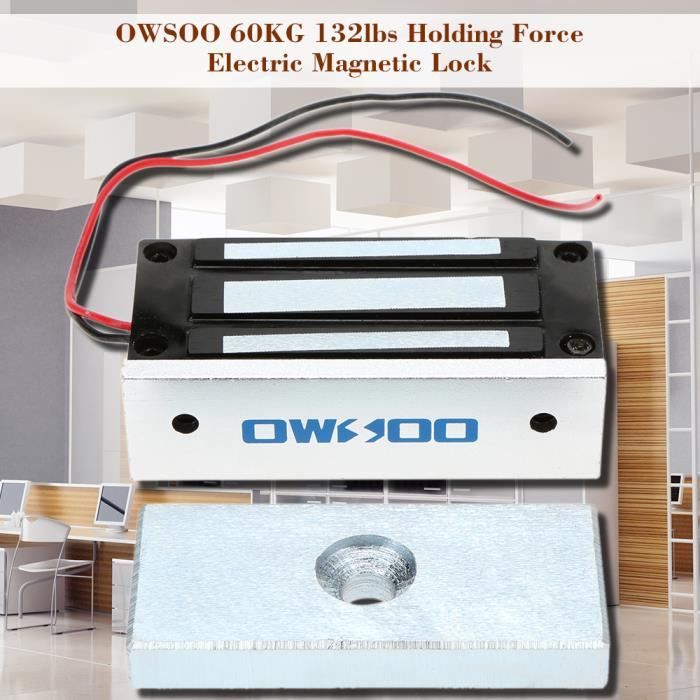 OWSOO Verrou Serrure Electromagnétique Electrique Magnétique pour Système de Contrôle Electroaimant dAccès Porte Supportable de Force de 280KG 600lbs NC Mode 
