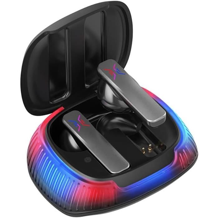 Oreillette Bluetooth Mono Sans Fil V5.2 - Micro Avec Réduction De Bruit - Son HD - Autonomie 20h - Confort Tour D'Oreille - Rouge - 13