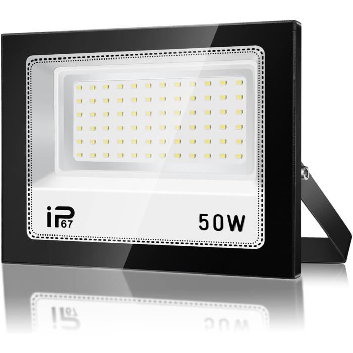 Projecteur LED Extérieur 50W 5000LM - Spot Étanche IP67 7000K Blanc Froid Pour Jardin Et Sécurité