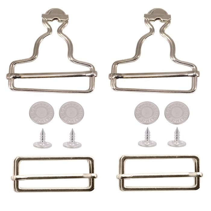 Lot De 2 Boucles De Salopette En Bronze + 2 Boutons Pression Métal - Intérieur 3.4cm