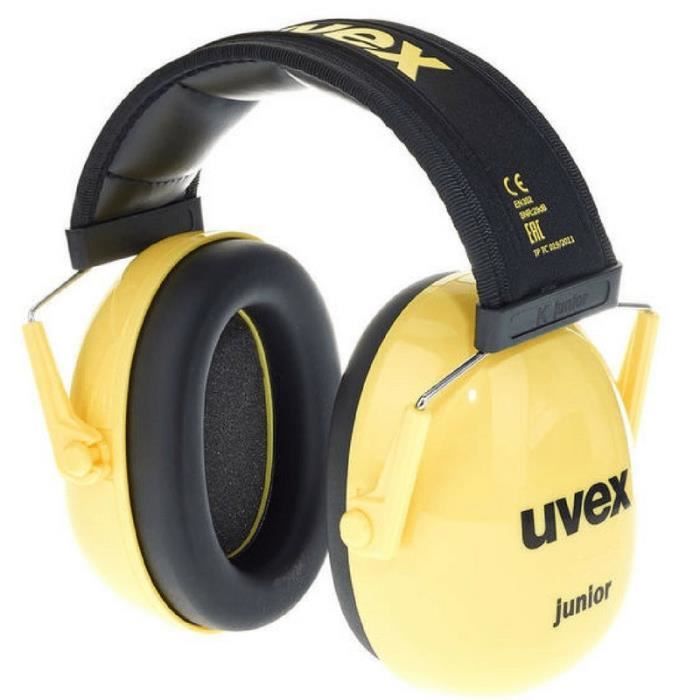 Casque antibruit UVEX K junior - 29dB - Jaune - Protection auditive