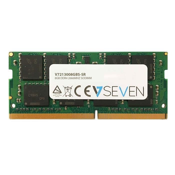V7 Module de RAM V7213008GBS-SR - 8 Go - DDR4-2666/PC4-21300 DDR4 SDRAM - 1,20 V - Non-ECC - Non bufférisé - 260-pin - SoDIMM