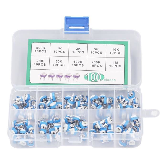 Kit De 65 Potentiomètres Variables - Résistances 100 Ohm à 1 MOhm - Uxcell