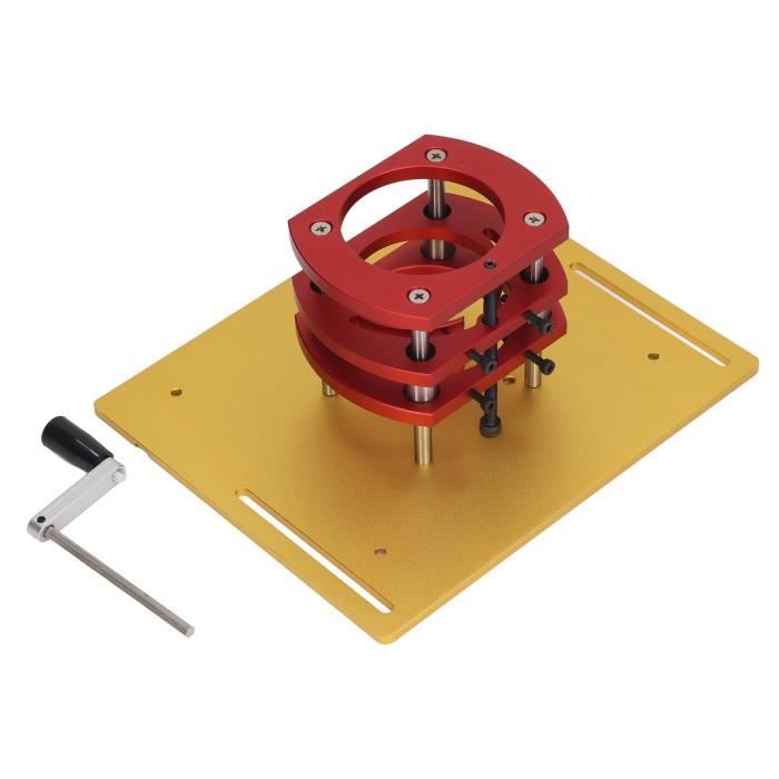 Table élévatrice Pour Défonceuse - Base De Levage à 4 Mâchoires, Réglable Jusqu'à 51 Mm - Compatible Machines De 64 à 66 Mm