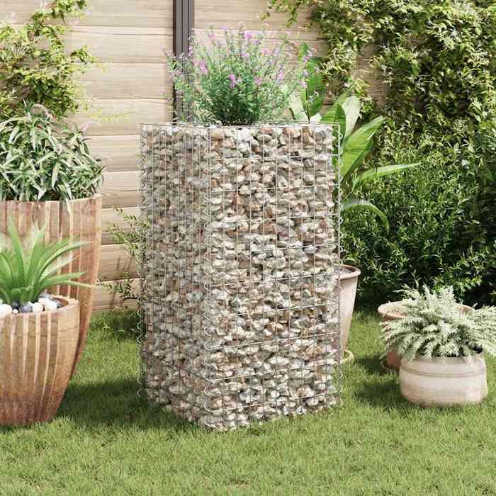 Vidaxl Lit surélevé à gabion Acier 50x50x100 cm