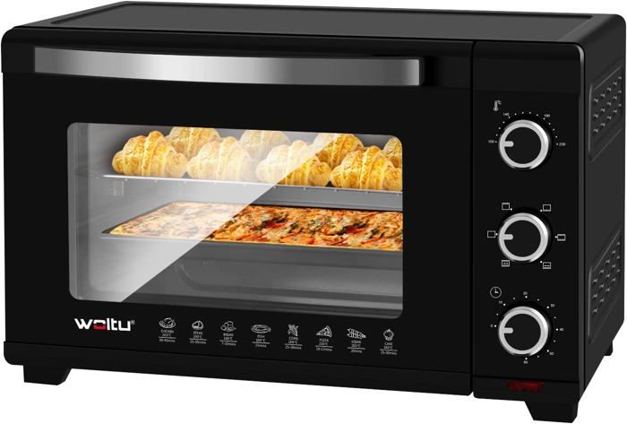 Mini four électrique WOLTU - 32L - 1600W - Noir - Woltu