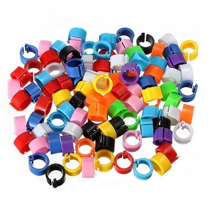 Comparer les prix de Bagues à pied des oiseaux 100 pcs 8 mm Coloré Identification en plastique Identification Bague marquage pour pigeons poussins Bantam