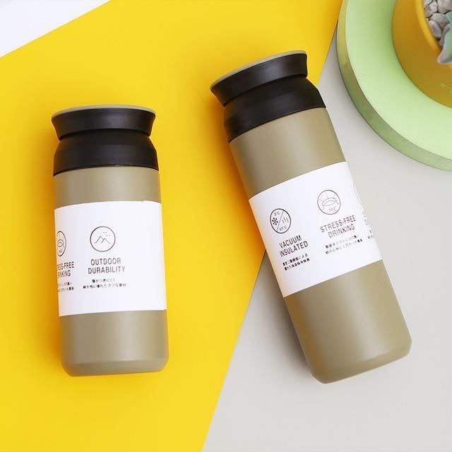 BOZ Gourde Isotherme Enfant Avec Paille 414ML, Bouteille D'Eau Anti-fuite Pour Boisson Chaude Ou Froide | Gourde Inox à Double Paroi Isolante Et Motif Anti-rayures Avec Poignée, Sans BPA (Requin