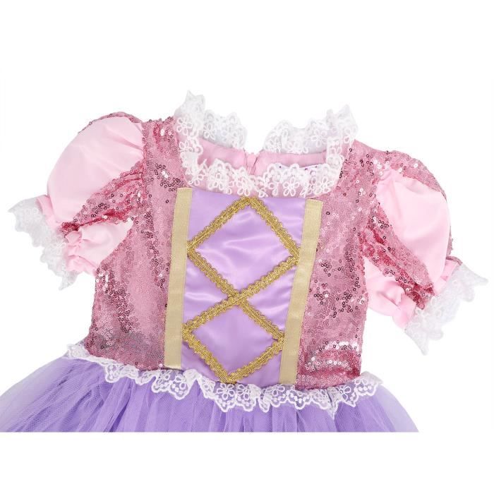 Discoball Costume de Raiponce pour enfants et filles, costume de princesse  pour Halloween, fête d'anniversaire