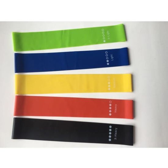 Lot De 5 Bandes De Résistance Latex YW Musculation Gym Fitness Exercice