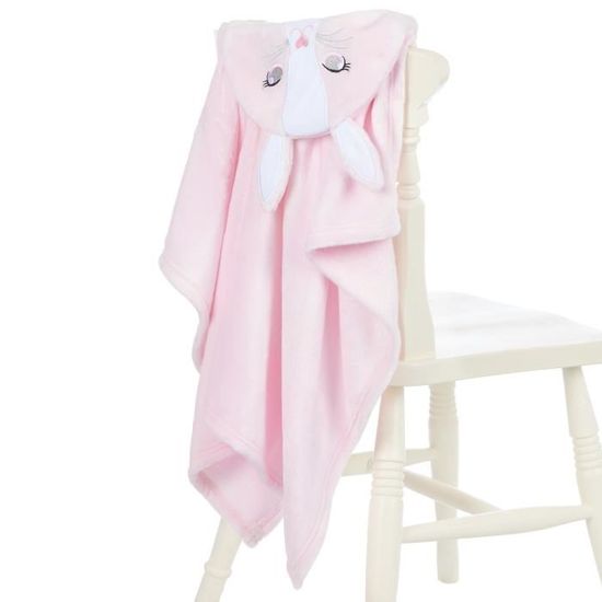 Couverture Bébé Polaire Lapin Mignon - 75x100 Cm, Douce Et Lavable - Idéale Poussette, Cadeau Nouveau-Né