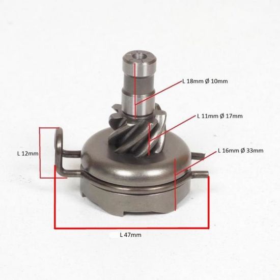 Rocher Noix De Kick Teknix - Compatible Scooter Kymco 50 Dink 4T Moteur 139QMB - Pièce Neuve Avec Ressort