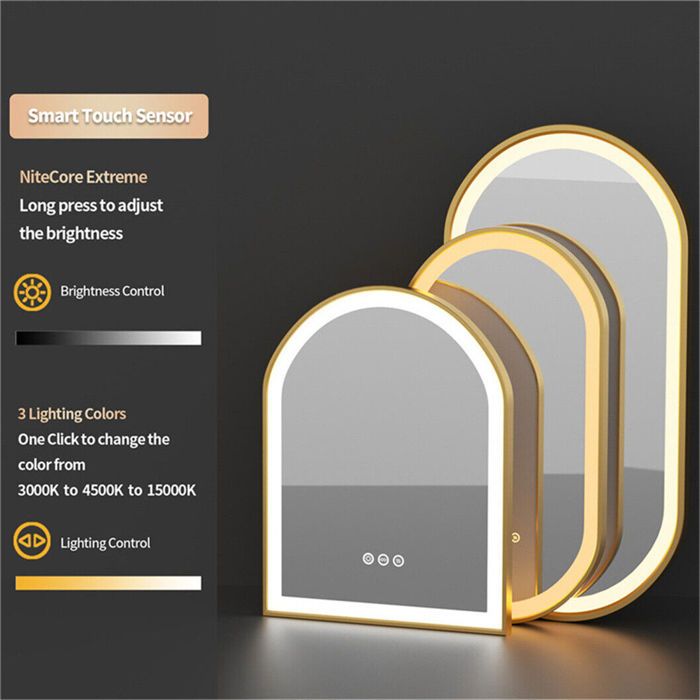 Miroir de salle de bain avec éclairage LED 50x70cm, Anti-buée