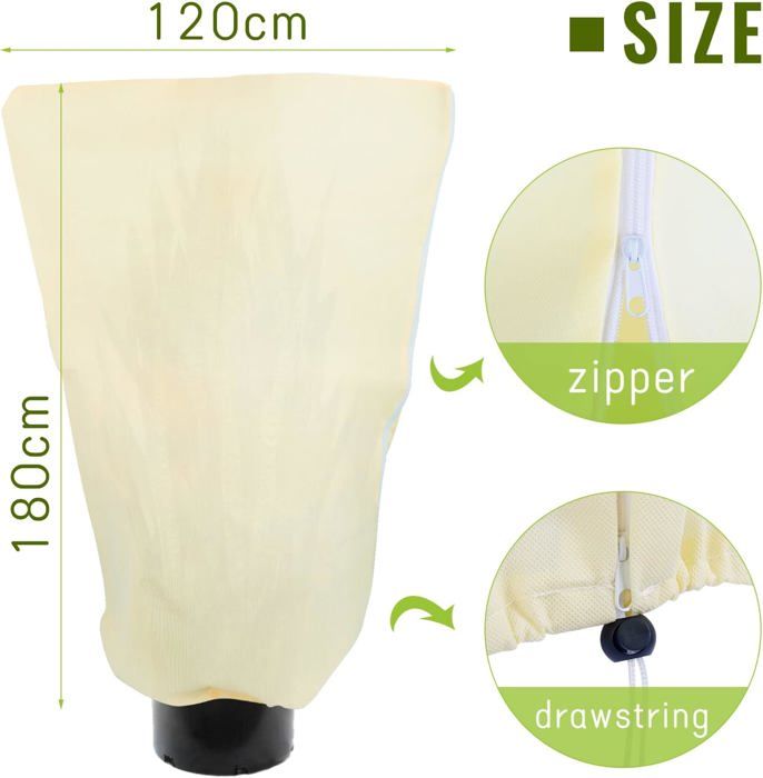 180x120cm Voile Hivernage Plante Exterieur, Indéchirable