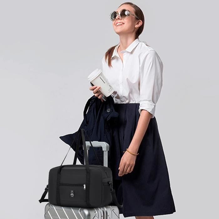 Sac De Voyage Cabine Ryanair 40x20x25 Cm - Pliable - Noir - SPAHER