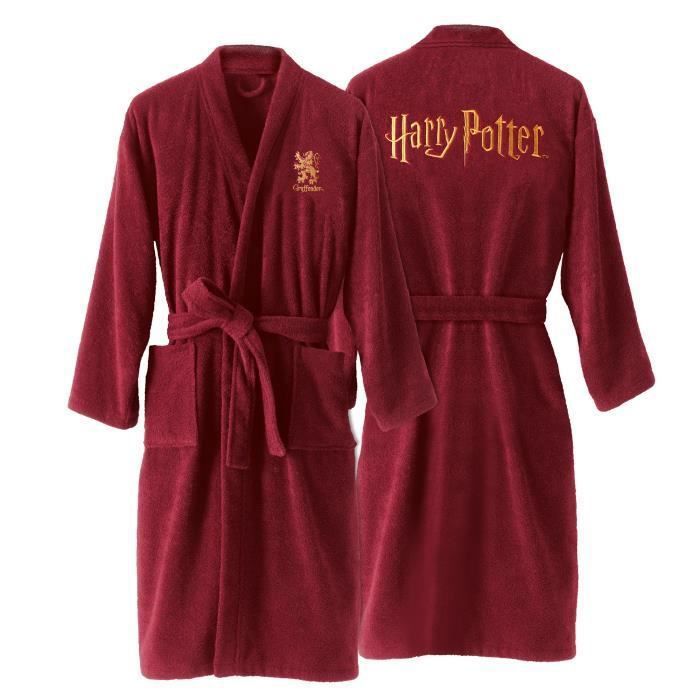 Peignoir brod 100 coton HARRY POTTER GRYFFONDOR. Taille L