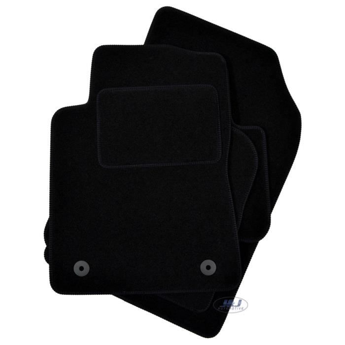 J&J AUTOMOTIVE Tapis De Sol Velours Noir Sur Mesure Pour Citroën C3 III Depuis 2016 - Logo, Antidérapants, Renfort Conducteur